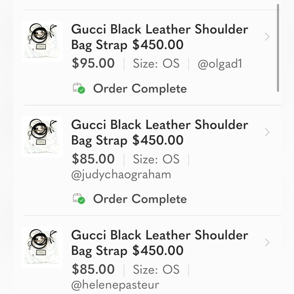 Gucci Black Leather Shoulder Bag Strap $450.00 - Picture 15 of 16